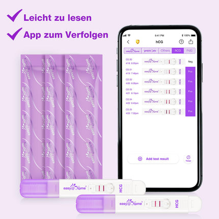 Easy@Home 5 x grūtniecības testi agrīnai grūtniecības pārbaudei: īpaši jutīgs grūtniecības tests 10 mSV/ml - uzticams agrīnas grūtniecības tests ar augstu precizitāti - 5 HCG testi
