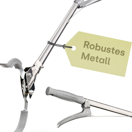 Praknu metāla atkritumu knaibles - Stabils un izturīgs atkritumu satvērējs 95 cm - Ideāli piemērots mājām un dārzam - Ergonomisks rokturis - Nav nepieciešams noliekties