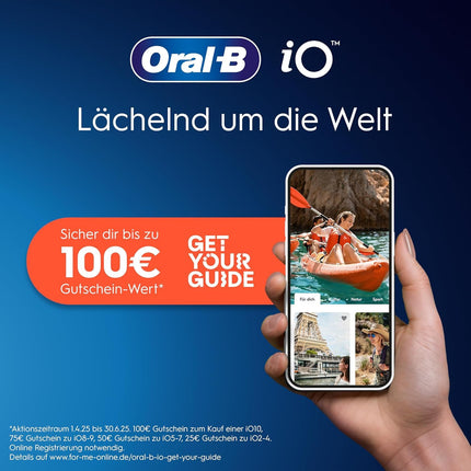 Oral-B iO Series 4 Plus Edition elektriskā zobu birste, PLUS 3 birstes galviņas, 4 tīrīšanas režīmi, ceļojumu maciņš, Braun dizains, matēti melna