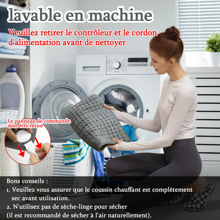 Letitwell sildīšanas spilventiņš, sildīšanas spilventiņš ar automātisku izslēgšanu, sildīšanas spilventiņš mugurai, kaklam, pleciem, vēderam, mīksta flaneļa virsma (30 x 60 cm)