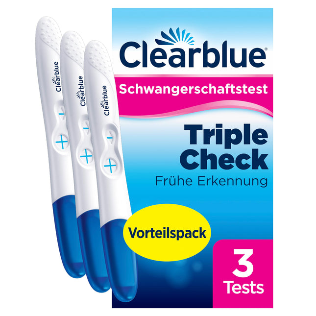 Clearblue grūtniecības tests agrīnai noteikšanai, agrīns tests, grūtniecības tests, 3x agrīnas grūtniecības testi / agrīnas grūtniecības tests, izdevīgs iepakojums, 99% uzticams, grūtniecības noteikšanai, 25 mSV/ml