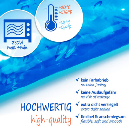 com-four® 3X kompreses 3 dažādos izmēros ar flīsa pārvalku, siltas un aukstas kompreses - izdevīgs dzesēšanas spilventiņu komplekts, dzesēšanas paketes - piemērotas mikroviļņu krāsnij - ražotas Vācijā (3 gab.)