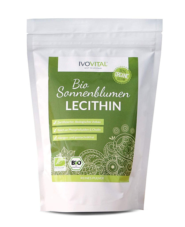 ORGANISKS saulespuķu lecitīna pulveris, IVOVITAL® (sertificēts bioloģisks produkts) (300 g)