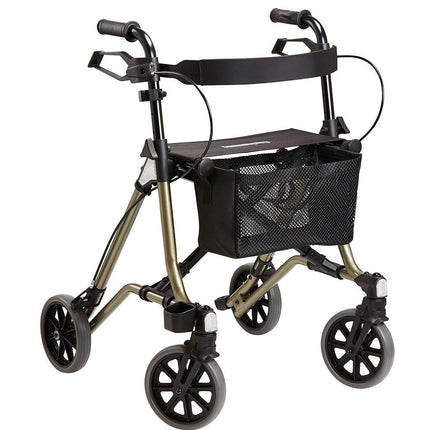 Dietz Taima M-GT vieglais rollators, izgatavots no alumīnija, ar muguras siksnu un somu, svars tikai 5,8 kg
