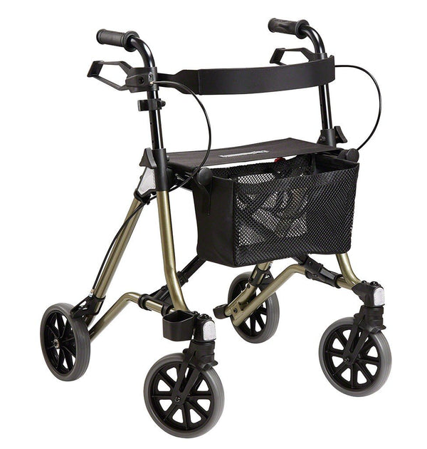 Dietz Taima M-GT vieglais rollators, izgatavots no alumīnija, ar muguras siksnu un somu, svars tikai 5,8 kg