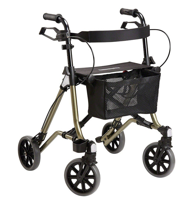 Dietz Taima M-GT vieglais rollators, izgatavots no alumīnija, ar muguras siksnu un somu, svars tikai 5,8 kg