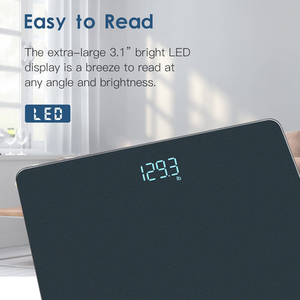 Homebuds digitālie vannas istabas svari, augsta precizitāte, ko garantē Professional Scale Factory kopš 2001. gada, LED displejs un piekļuves punkts, 3*AAA baterijas iekļautas, 180kg/400lb, zili