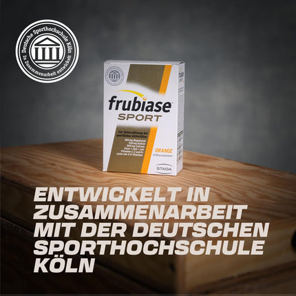 frubiase SPORT Orange - Izotonisks sporta dzēriens - Elektrolīti, lielas devas minerālvielas, multivitamīni, mikroelementi - lai atbalstītu sniegumu un atjaunošanos - 20 putojošās tabletes