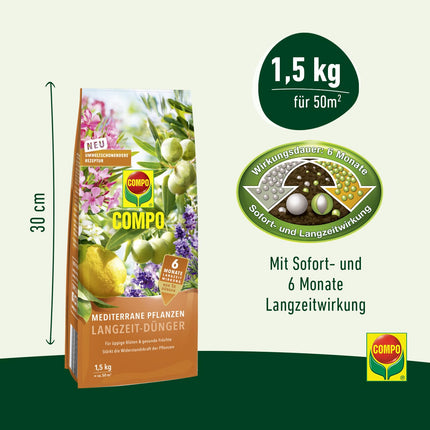 COMPO Vidusjūras augu ilgtermiņa mēslojums 1,5 kg
