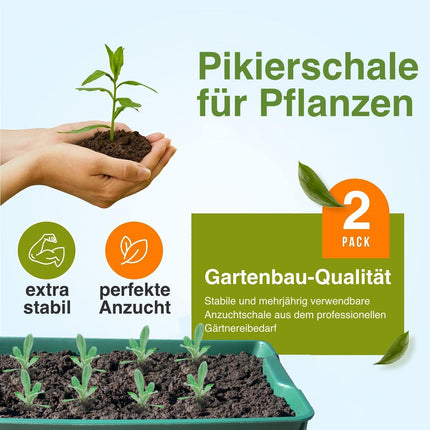 KRONLY 2 daļu izturīga stādīšanas bļoda bez apakšējiem caurumiem – 58 x 33 x 11 cm – izvirzīšanas paplāte augu stādīšanai, dārza audzēšanai