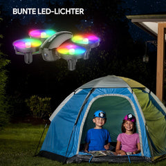 Mini drons ar kameru HD 1080P bērniem iesācējiem, TOMZON RC kvadrokopters ar krāsainām gaismas diodēm, ilgs lidojuma laiks, 360° propelleru aizsardzība/metiens/3D apgrieziens/, helikoptera tālvadības rotaļu drons iekštelpām