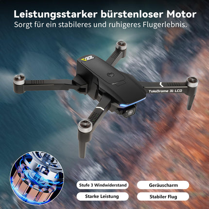 Toladrone drons ar kameras LCD ekrānu, digitālo attēlu pārraidi, tālvadības pulti, FPV drons ar bezkontaktu motoru pieaugušajiem, TD31LCD RC droni iesācējiem