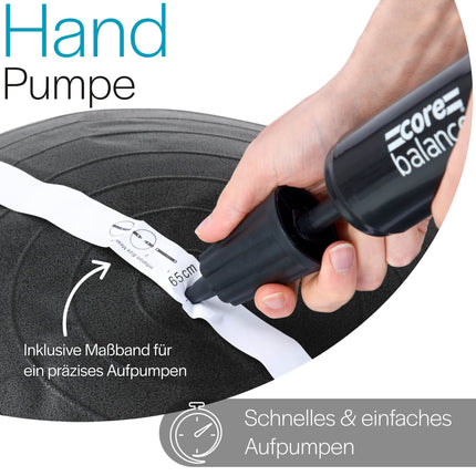 Core Balance, sprādziendroša vingrošanas bumba - fitnesam, jogai, grūtniecēm - 55 cm, 65 cm, 75 cm, 85 cm - komplektā. gaisa sūknis
