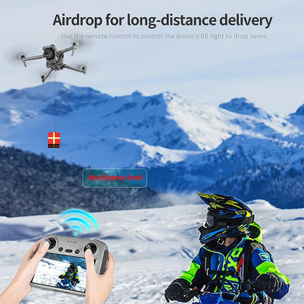 LICHIFIT Drone Airdrop sistēma ar 1/4 skrūvju cauruma saskarni DJI Air 3 gaismjutīgajam metējam, transportēšanai, piegādei, kravas atbrīvošanai, nomešanas ierīcei