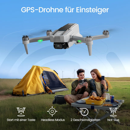 Holy Stone HS440G drons ar 4K kameru pieaugušajiem, 23 minūšu lidojuma laiks, bezsuku motors, GPS seko man, automātiska atgriešanās, 5G FPV pārraide, salokāms kameras drons zem 249 g iesācējiem, C0