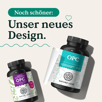 NATURE LOVE® OPC vīnogu kauliņu ekstrakts - 180 kapsulas - Augsta deva ar 800 mg ekstrakta dienā - no Francijas vīnogām - ar dabīgu C vitamīnu - laboratoriski pārbaudīts, vegāns, ražots Vācijā