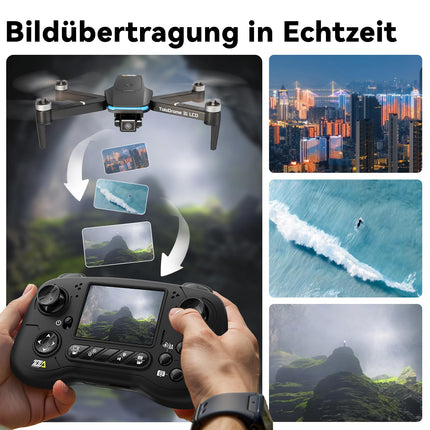 Toladrone drons ar kameras LCD ekrānu, digitālo attēlu pārraidi, tālvadības pulti, FPV drons ar bezkontaktu motoru pieaugušajiem, TD31LCD RC droni iesācējiem
