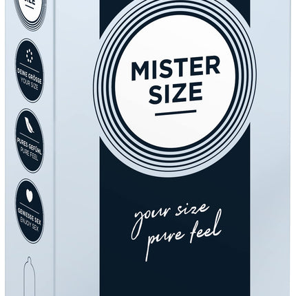 MISTER SIZE prezervatīvi, īpaši mīksti, 64 mm, 10 gab. iepakojumā/īpaši plāni, īpaši smalki, īpaši mitri/izgatavoti no 100% dabīgā lateksa kaučuka jūsu XXL izmērā/dabiska sajūta, 10 gab. iepakojumā