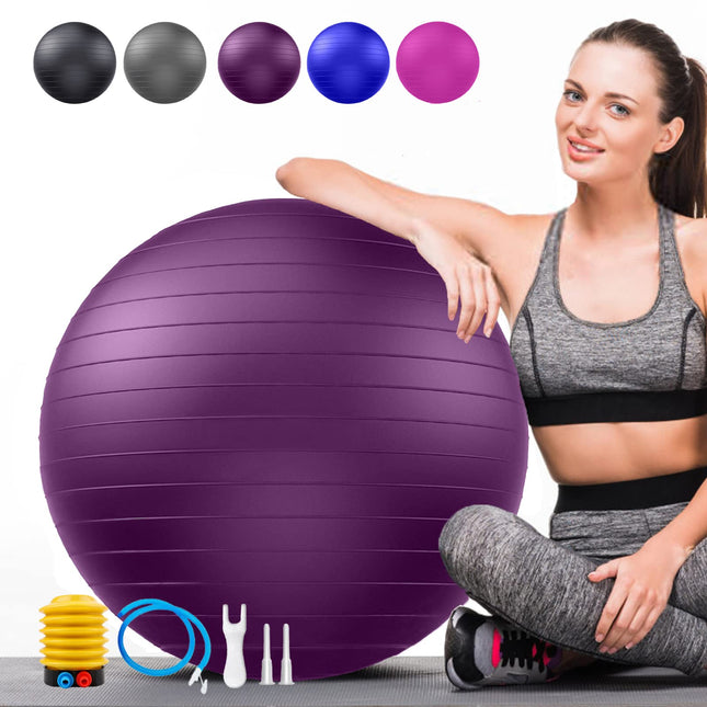 Soft Palla da Pilates Grande, Anti-scoppio Fitball Sostegni 2200 lbs, Fit Ball Palloni ar Pompu, Joga Softball per Fitness Ginnastica Gravidanza Ritmica Fisioterapia Bambina (Ufficio &amp; Casa &amp; Scuola)