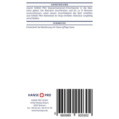 Hanse Pro Air Binder komplekts ūdensgultām, 2 x 250 ml Air Stop, 2 x 15 ml ūdensgultas putu slāpētājs | Aprūpe | Gaisa saistviela | Gaisa šķīdinātājs | Novērš gaisa troksni ūdensgultās | Burbuļu apturēšana