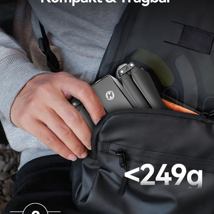 Holy Stone HS440D GPS drons ar 4K kameru iesācējiem, 1 akumulators 20 min. darbībai. Lidojuma laiks, seko man, automātiska atgriešanās, 5G FPV pārraide, RC salokāms drons, pilns komplekts, svars zem 249 g, profesionāls pieaugušajiem, C0