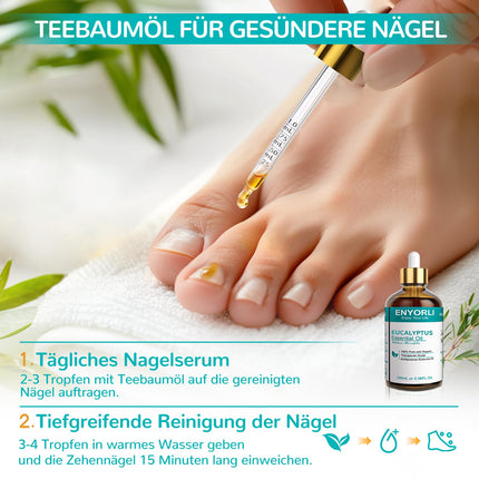 ENYORLI tējas koka eļļa 100 ml dabīga tējas koka eļļa 100% tīra un ēteriska aromterapijas eļļa vegāna tējas koka ēteriskā eļļa difuzoram, šampūnam, sejai, ādai, nagiem