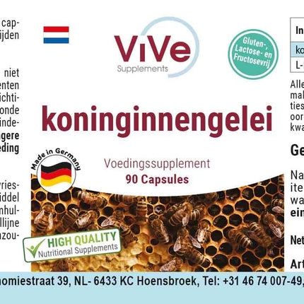 Peru pieniņa 500 mg - 90 kapsulas - standartizēts līdz 4% 10-HDA - augsta kvalitāte saskaņā ar ISO standartiem - maigi sasaldēts | Kvalitāte no Vācijas, ko nodrošina ViVe Supplements