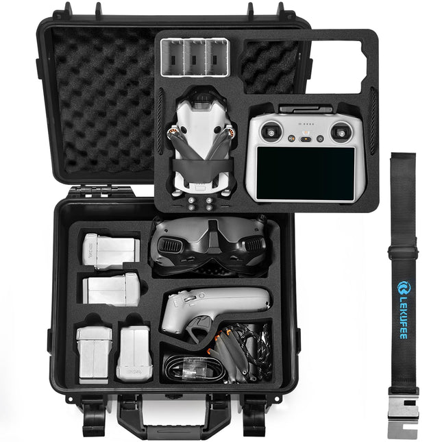 Lekufee ūdensnecaurlaidīgs cietais futrālis DJI Mini 4 Pro, DJI Mini 3 Pro, Mini 3 dronam, DJI RC 2, DJI RC N2/N1, DJI Goggles 3 (nevis Goggles N3)/2/Integra, DJI RC Motion 2 un piederumiem (tikai futrālis)