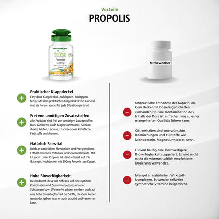Fairvital | Bišu propoliss 500 mg - 3 x 60 kapsulas - AUGSTA DEVA
