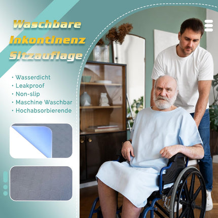 GRUENERDE 4 mazgājami sēdekļu pārvalki urīna nesaturēšanas gadījumiem, ūdensnecaurlaidīgs krēsla pārvalks, ļoti absorbējošs, izturīgs krēsla paliktnis atzveltnes krēsliem, ratiņkrēsliem, 54x56 cm, pelēks