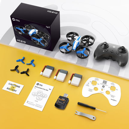 Holy Stone HS210 mini drons bērniem, RC kvadrokoptera nano drons ar 3 baterijām, 21 min. Ilgs lidojuma laiks, automātiska augstuma noturēšana, 360° rotācija, bezgalvas režīms, iedarbināšana ar vienu taustiņu, dāvana iesācējiem telpās, zila, C0