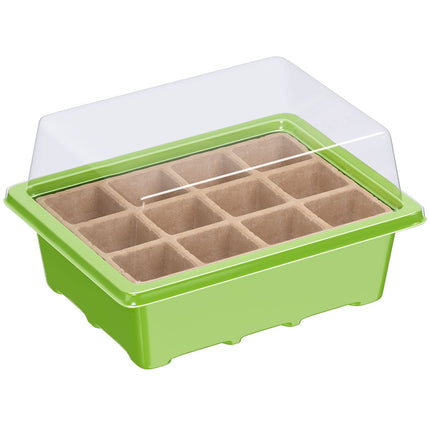 WELLGRO mini siltumnīca ar 6 augu etiķetēm — līdz 12 augiem — apm. 19x14,5x11 cm uz iekštelpu siltumnīcu, plastmasa/celuloze - daudzumu var izvēlēties, daudzums: 3 gabali