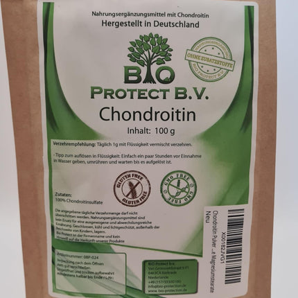 Hondroitīna pulveris 100 g paciņā - ievada cena - 100% bez pildvielām un piedevām - augstākās kvalitātes hondroitīna sulfāts no Bio Protect BV, vienmēr bez magnija stearātiem