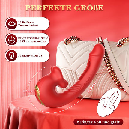 Vibrācijas vibrators sievietēm, G-punkta vibratoru komplekti ar klitora stimulāciju sievietēm ar 10 mēles laizīšanas režīmiem, 10 vibrācijas režīmiem, 10 trieciena režīmiem, seksa rotaļlieta sieviešu pāriem, klitora stimulators