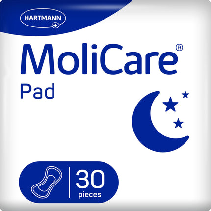 MoliCare® Pad Night - Nesaturēšanas ieliktņi vieglas vai vidēji smagas urīnpūšļa vājuma gadījumā naktī vīriešiem un sievietēm | Anatomiski veidots, absorbējošs, elpojošs un diskrēts | 30 gabali