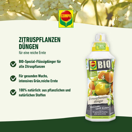 COMPO mēslojums citrusaugiem, organiskais citrusaugļu mēslojums, COMPO ORGANISKS citrusaugļu mēslojums, 500 ml
