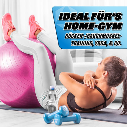 #DoYourFitness vingrošanas bumba, ieskaitot. lodīšu pumpis | Fitnesa sēžambumba no 55 cm līdz 85 cm | Pretpārsprāgšanas aizsardzība | Treniņu bumba jogai, pilates, sporta zālei, birojam un grūtniecēm | Fitnesa bumba un līdzsvara treniņš korsetes treniņam