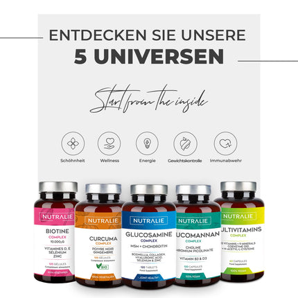 Kolagēna kapsulu komplekss + Q10 hialuronskābe - augsta deva - locītavām un ādai - biotīns, vitamīns CD B12, cinks - kolagēna hidrolizāts 60 kapsulās - Nutralie