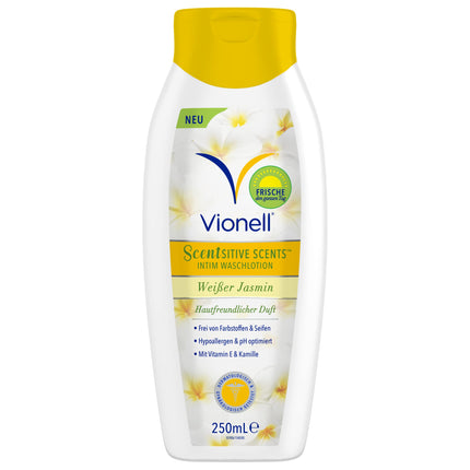 Vionell intīmās mazgāšanas losjons sievietēm. Scentsitive Scents Daily Feminin, ar E vitamīnu un kumelītēm, svaigums visas dienas garumā, hipoalerģisks, ar baltā jasmīna aromātu, 250 ml.