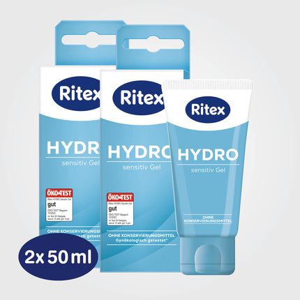 Ritex HYDRO Gel, jutīgai ādai paredzēts lubrikants, bez konservantiem, uz ūdens bāzes, 100 ml, ražots Vācijā