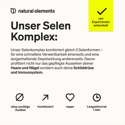 Selēna komplekss – 365 tabletes pa 200 µg katrā – nātrija selenīta un selenometionīna komplekss – vegāns, augstas devas, bez nevajadzīgām piedevām – ražots Vācijā un laboratorijā pārbaudīts