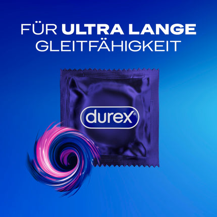 Durex Perfect Glide prezervatīvi – ar lielu daudzumu silikona lubrikanta ilgstošai lubrikācijai un drošai sajūtai – 10 iepakojums (1 x 10 gabali)