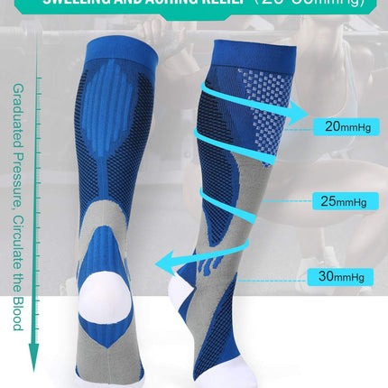 Kompresijas zeķes (3 pāri) vīriešiem, asinsritei 20-30 mmHg, medicīniskās kompresijas zeķes sievietēm, kas baro bērnu ar krūti (melnas, XXL)