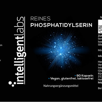 Intelligent Labs fosfatidilserīna uztura bagātinātājs 100 mg, 90 augstas iedarbības kapsulas, 100% bez sojas un alergēniem, tīrs fosfatidilserīns no saulespuķu lecitīna