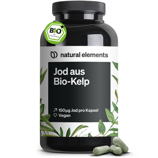 Jods no organiskām jūraszālēm – 365 kapsulas – 150 µg joda no brūnajām aļģēm – bioloģiska kvalitāte vairogdziedzerim – vegāns, augsta deva, bez nevajadzīgām piedevām – ražots Vācijā un laboratorijā pārbaudīts