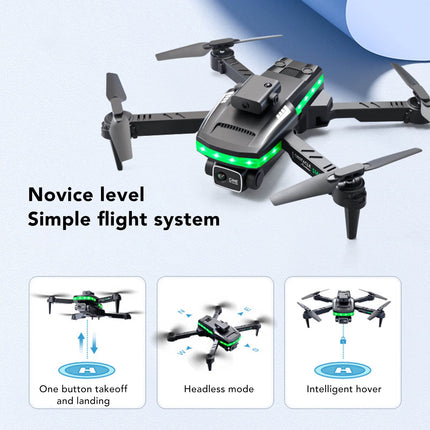 S162 RC salokāms drons, kabatas RC kvadrokopters ar 4K HD FPV dubulto kameru iesācējiem, bezgalvas režīms, 360 grādu pagrieziens, iebūvēts 1200 mAh litija akumulators, viegla lidošana
