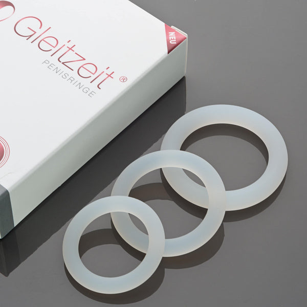 Gleitzeit® PREMIUM medicīniskie silikona dzimumlocekļa gredzeni potenci palielināšanai, caurspīdīgi