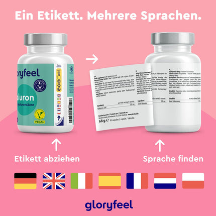 Augstas devas hialuronskābes kapsulas - 525 mg hialuronskābes vienā kapsulā - 500-700 kDa - 90 vegāniskas kapsulas - laboratoriski pārbaudītas, ražotas Vācijā bez piedevām