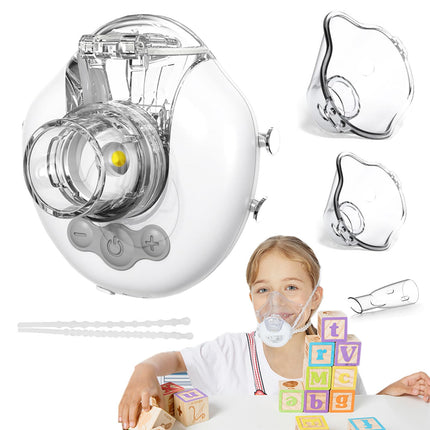 FEELLIFE inhalators, kluss inhalators pieaugušajiem un bērniem, 3 regulējami režīmi, īpaši viegls brīvroku inhalators, inhalators mājām un ceļojumiem, uzlādējams akumulators