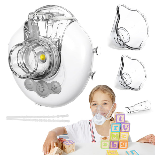 FEELLIFE inhalators, kluss inhalators pieaugušajiem un bērniem, 3 regulējami režīmi, īpaši viegls brīvroku inhalators, inhalators mājām un ceļojumiem, uzlādējams akumulators